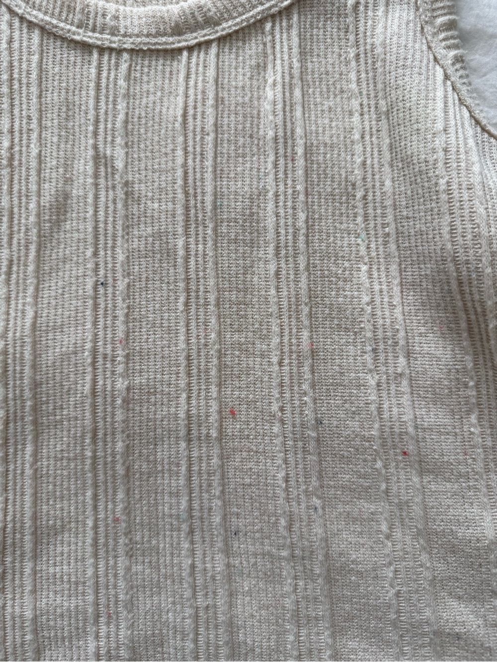 Lush Ribbed Knit Tank Top — Cream - Picture 4 of 5